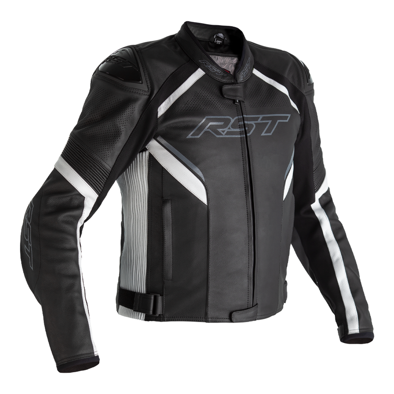 Veste RST Sabre Airbag cuir - noir/blanc 