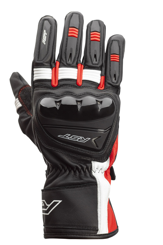 Gants RST Pilot CE cuir - noir/rouge/blanc 