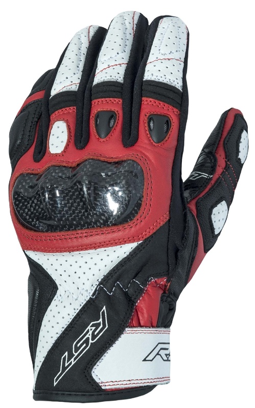 Gants RST Stunt 3 CE cuir/textile - rouge 