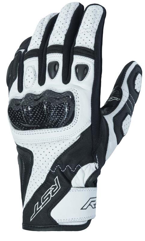 Gants RST Stunt 3 CE cuir/textile - blanc 