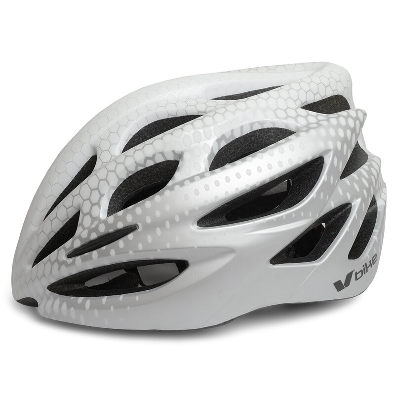 Casque V BIKE blanc/argent moulé (m55-58cm) 