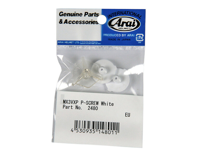 Kit vis de visière ARAI blanc pour casques MX-V/VX-3/VX-Pro Jr/Penta 