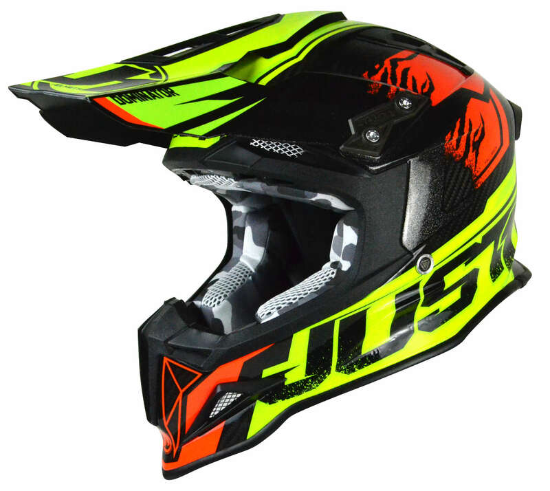 Casque JUST1 J12 - Dominator Red/Neon Lime 
