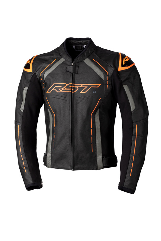 Veste RST S1 CE cuir - noir/gris/vert fluo 