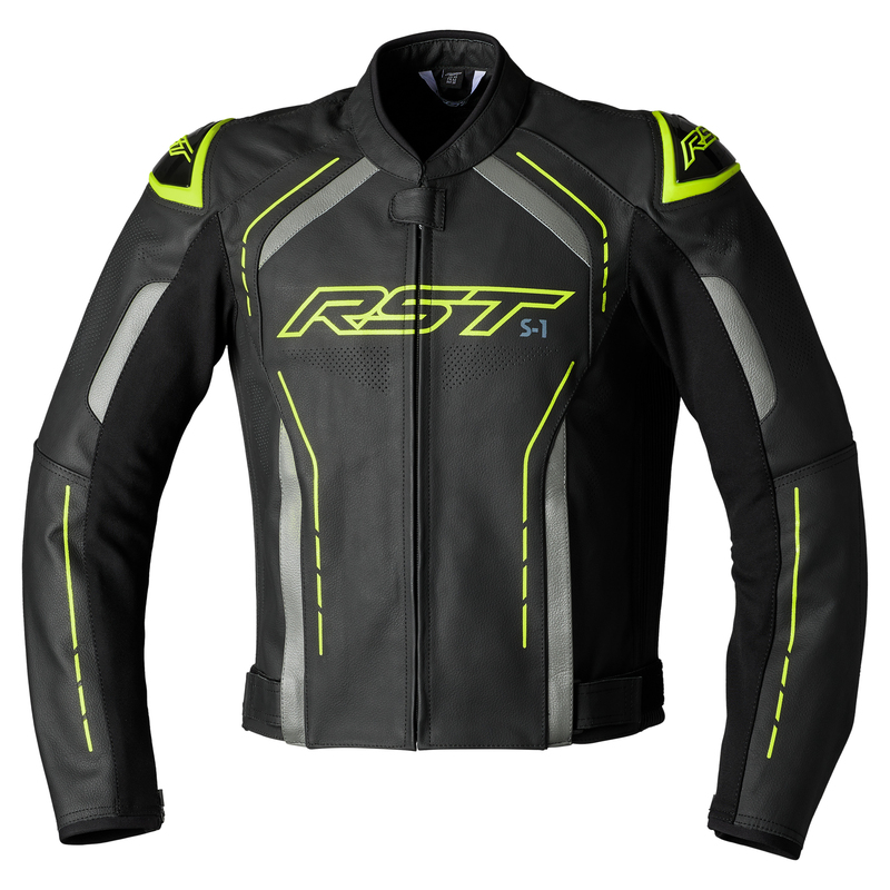 Veste RST S1 cuir homme - jaune fluo 