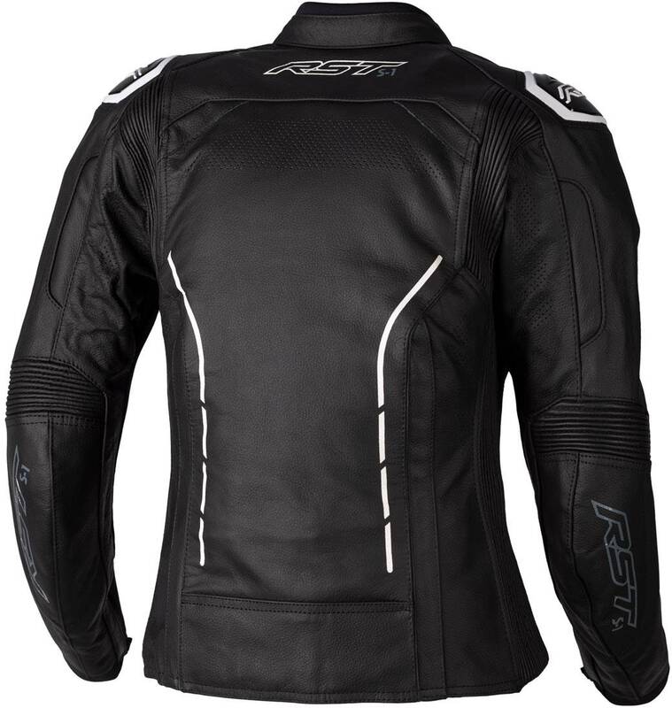 Veste femme RST S1 CE cuir - noir/blanc 