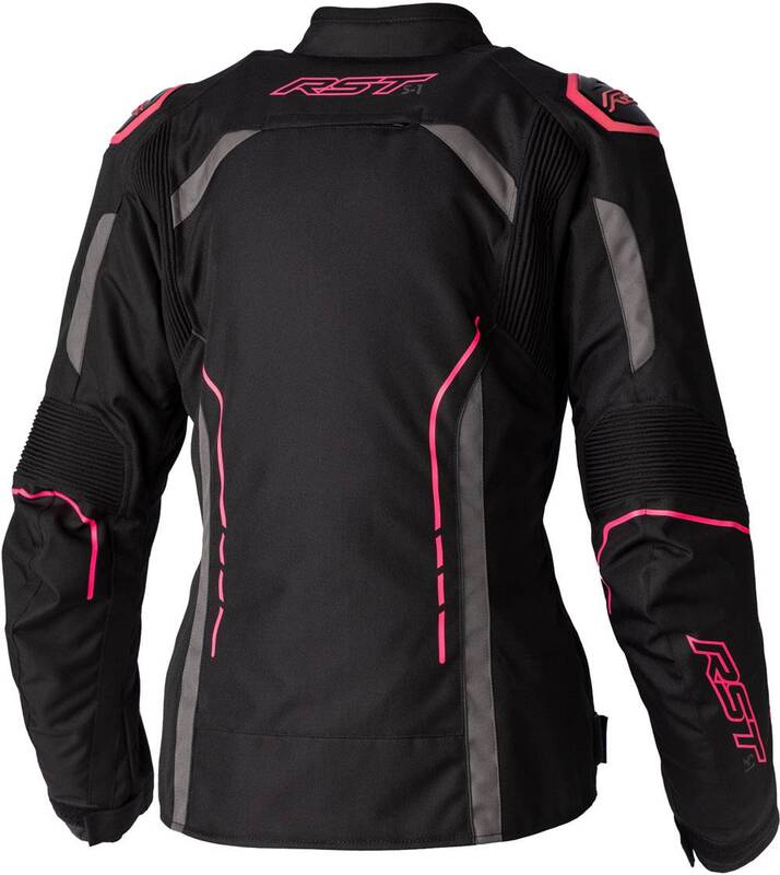 Veste femme RST S1 CE textile - noir/rose fluo 