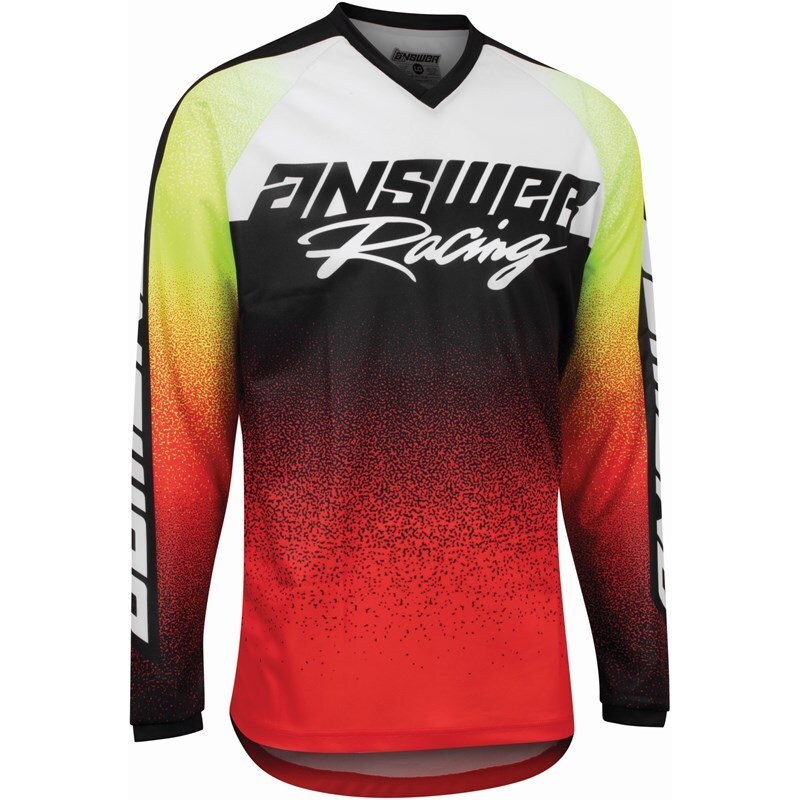 Maillot ANSWER A22 Syncron Prism rouge/jaune fluo taille L 
