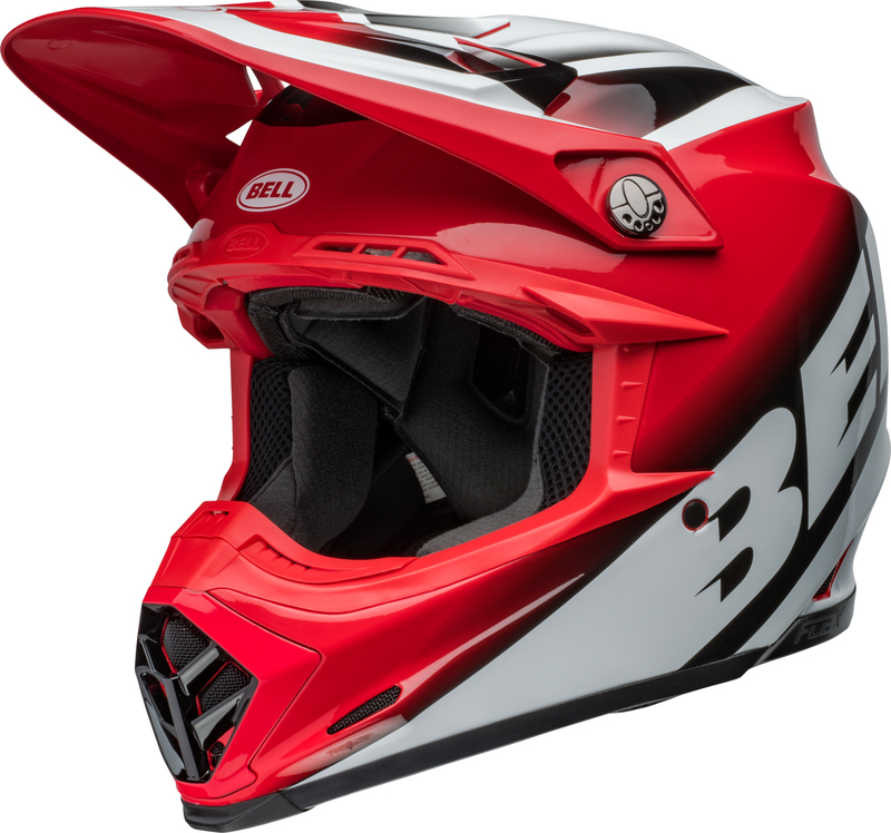 Casque BELL Moto-9S Flex - Rail Gloss Red/White 