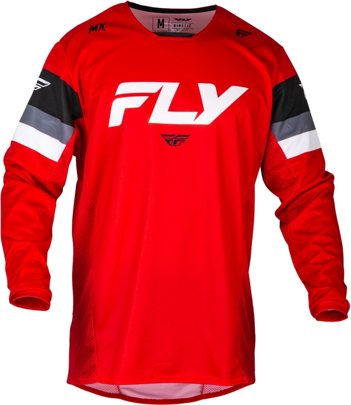 Maillot FLY RACING Kinetic Prix - rouge/gris/blanc 