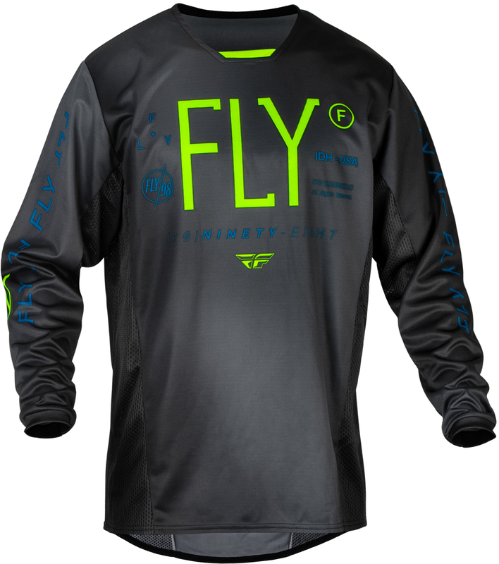 Maillot enfant FLY RACING Kinetic Prodigy - anthracite/vert fluo/True Blue 