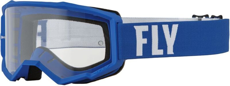 Masque FLY RACING Focus bleu/blanc - écran clair 