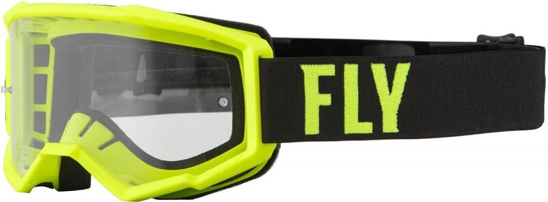 Masque FLY RACING Focus jaune fluo/noir - écran clair 