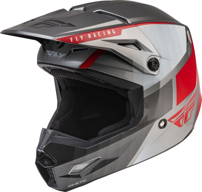 Casque FLY RACING Kinetic Drift  - Charcoal/gris/rouge 