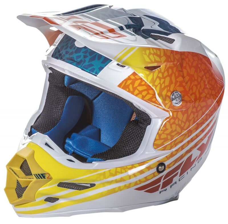 Casque FLY RACING F2 Carbon Animal 2017 Orange/Blanc/Teal S 
