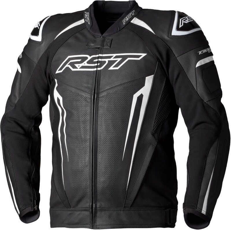 Veste cuir RST TracTech Evo 5 CE homme - noir/blanc/noir 