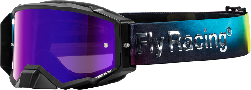 Masque FLY RACING Zone Elite Fuschia/Electric Blue/Hi-Vis/Magenta - écran Teal/fumé 
