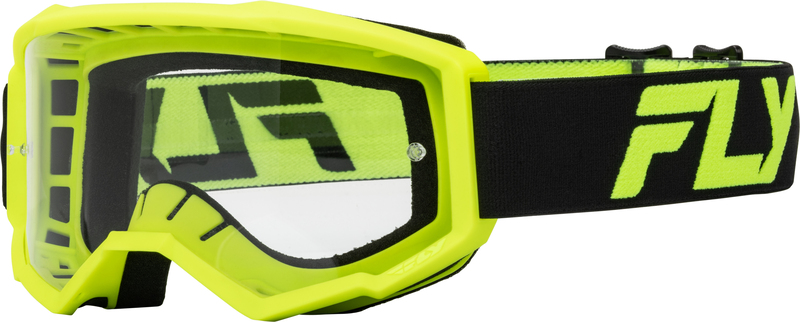 Masque FLY RACING Focus noir/jaune fluo - écran clair 