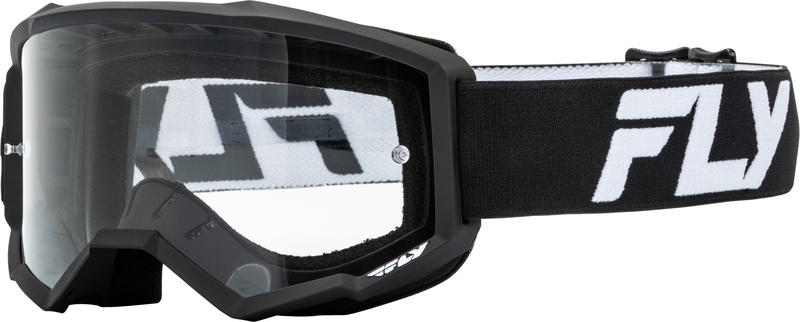 Masque FLY RACING Focus blanc/noir - écran clair 