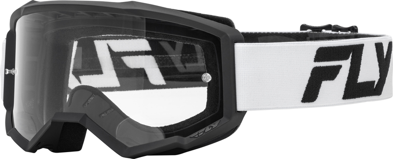 Masque FLY RACING Focus blanc/noir - écran clair 