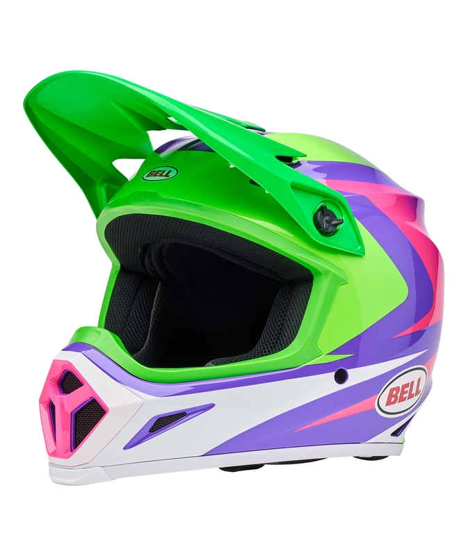 Casque BELL MX-9 Mips - Jackal Gloss Hi-Viz Green/Purple 