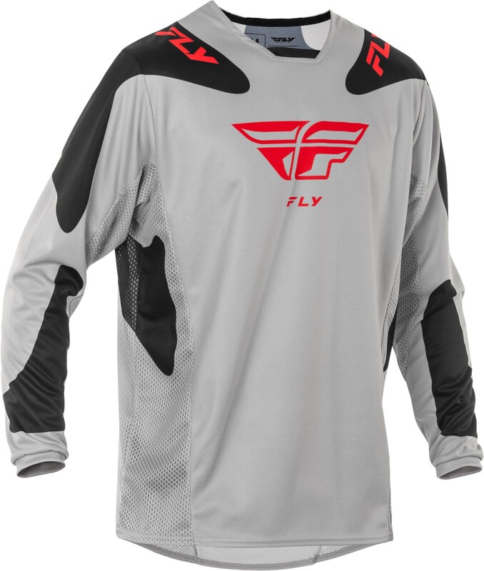 Maillot FLY RACING Kinetic SYM - gris clair/rouge/noir 