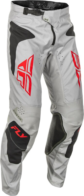 Pantalon FLY RACING Kinetic SYM - gris clair/rouge/noir