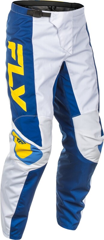 Pantalon FLY RACING F-16 - blanc/bleu foncé/jaune 