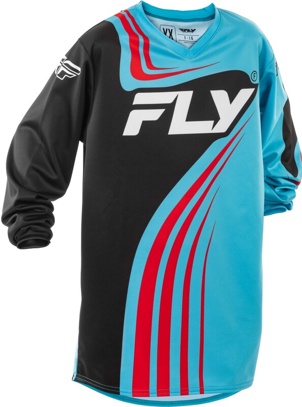 Maillot enfant FLY RACING F-16 - cyan/noir/rouge 