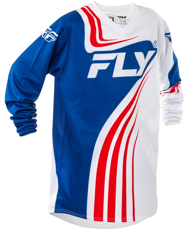 Maillot enfant FLY RACING F-16 - rouge/blanc/bleu 