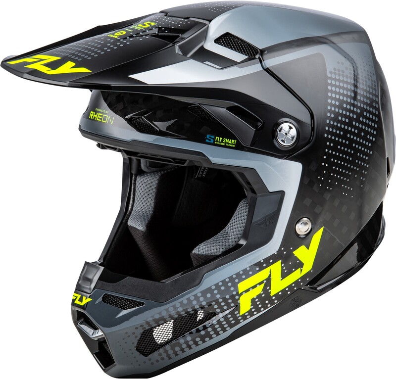 Casque FLY RACING Formula S Carbon Protocol - noir carbone/gris/Hi-Vis 