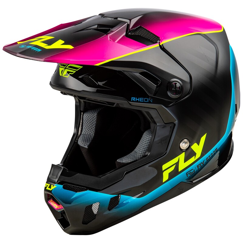 Casque FLY RACING Formula CC L.E. Underglow - gris/rose/bleu 