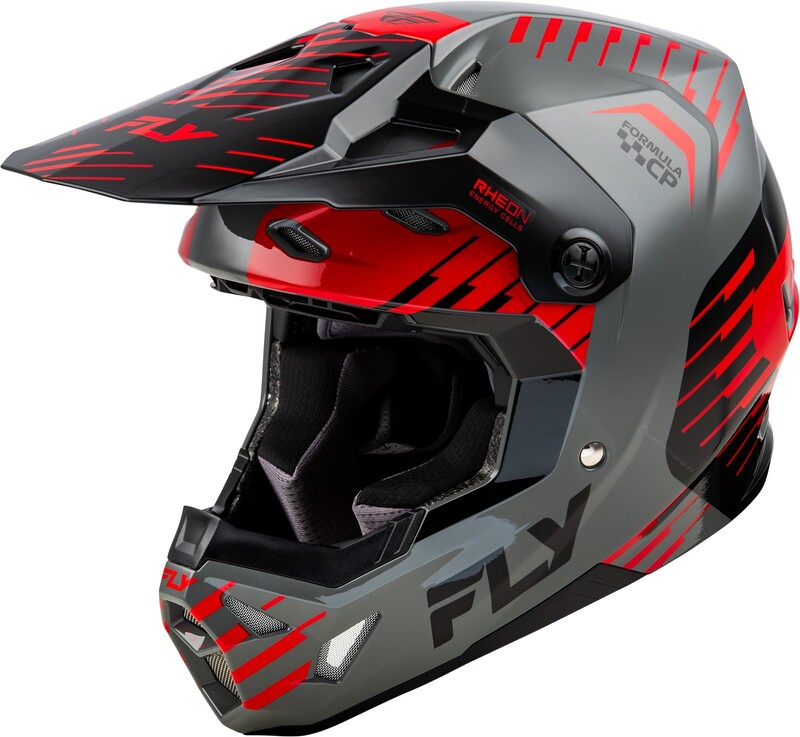 Casque FLY RACING Formula CP Slice - gris/rouge/noir 