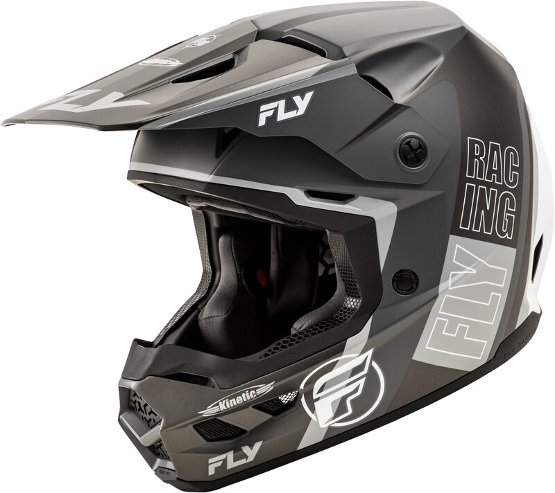 Casque FLY RACING Kinetic Rally - gris mat/noir/blanc 