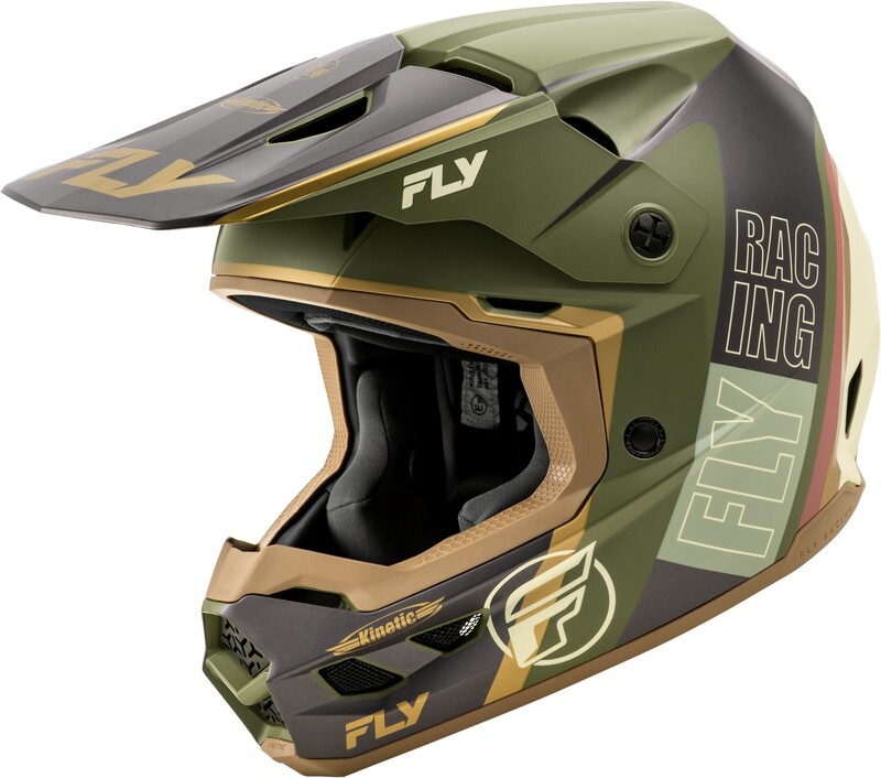 Casque FLY RACING Kinetic Rally - Matte Moss Grey/Khaki/Off-White 