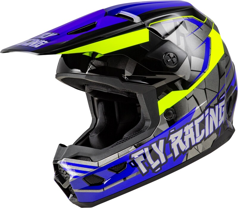 Casque enfant FLY RACING Kinetic Scorched - bleu/gris/Hi-Vis 