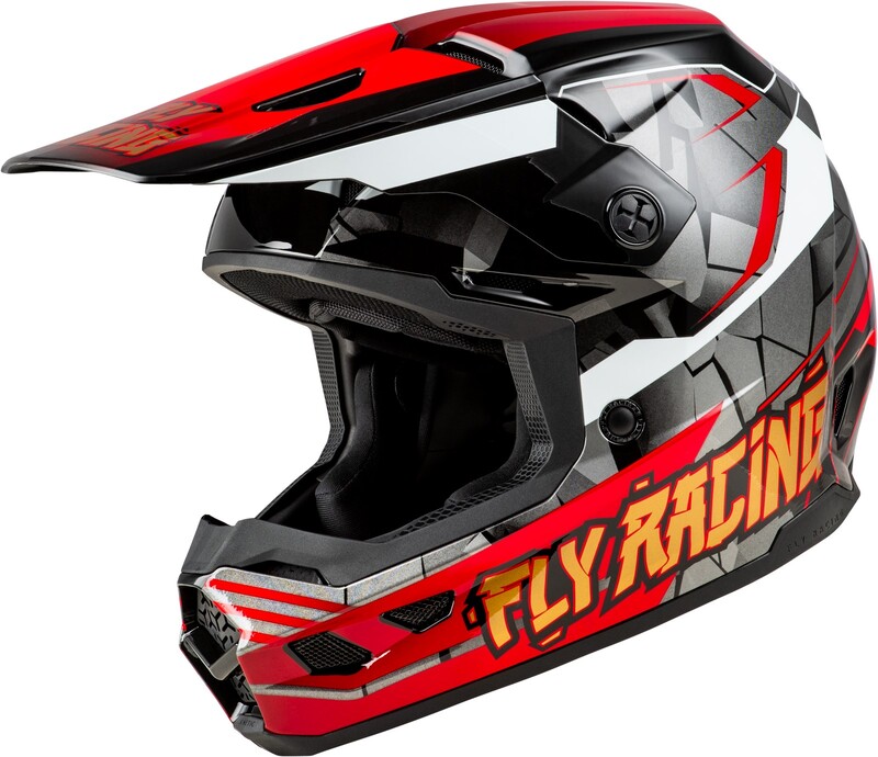 Casque enfant FLY RACING Kinetic Scorched - rouge/noir/blanc 