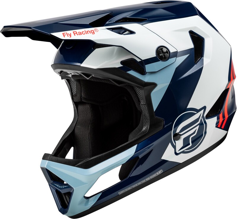 Casque enfant vélo FLY RACING Rayce - rouge/blanc/bleu 