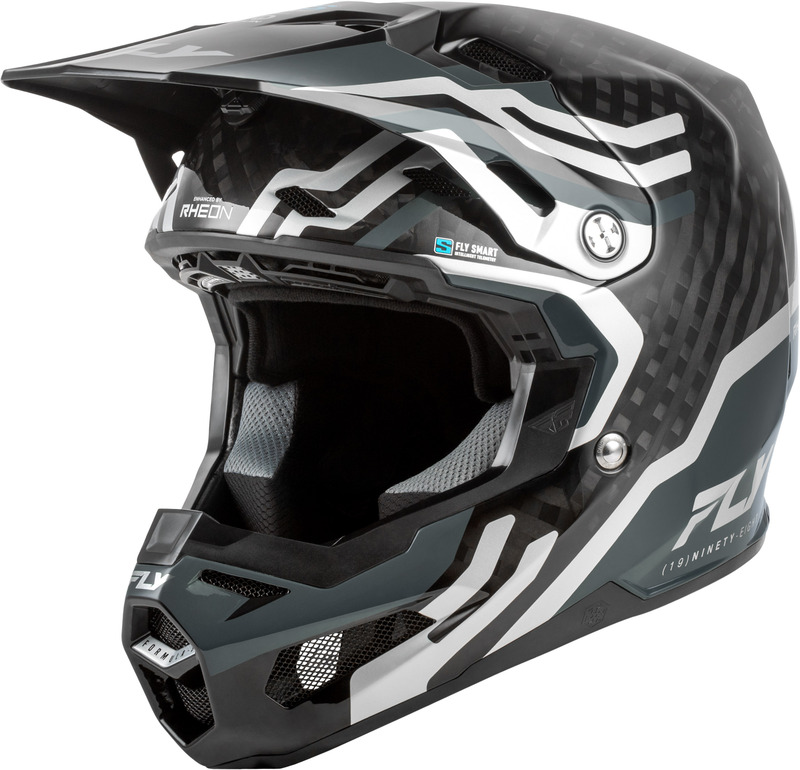 Casque FLY RACING Formula S Carbon Byte - Black Carbon/gris/argent