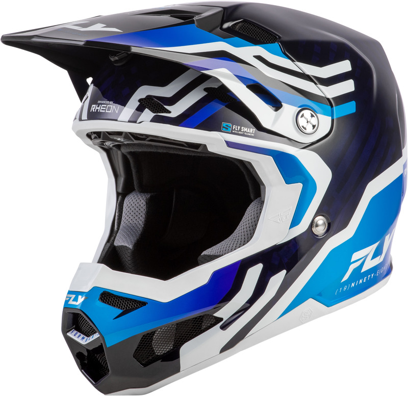 Casque FLY RACING Formula S Carbon Byte - Blue Carbon/blanc