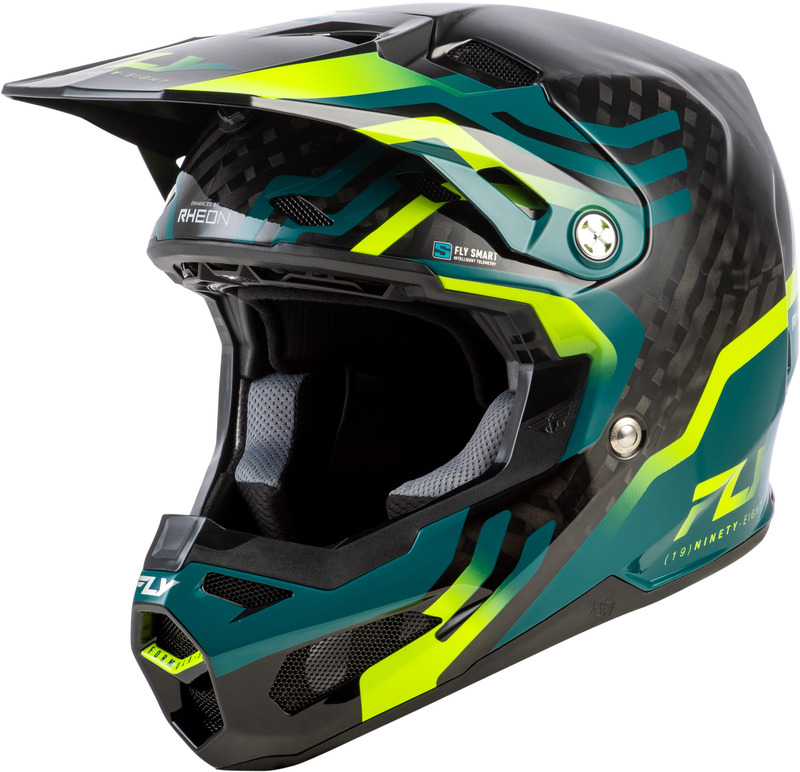 Casque FLY RACING Formula S Carbon Byte - Black Carbon/Teal/Lime