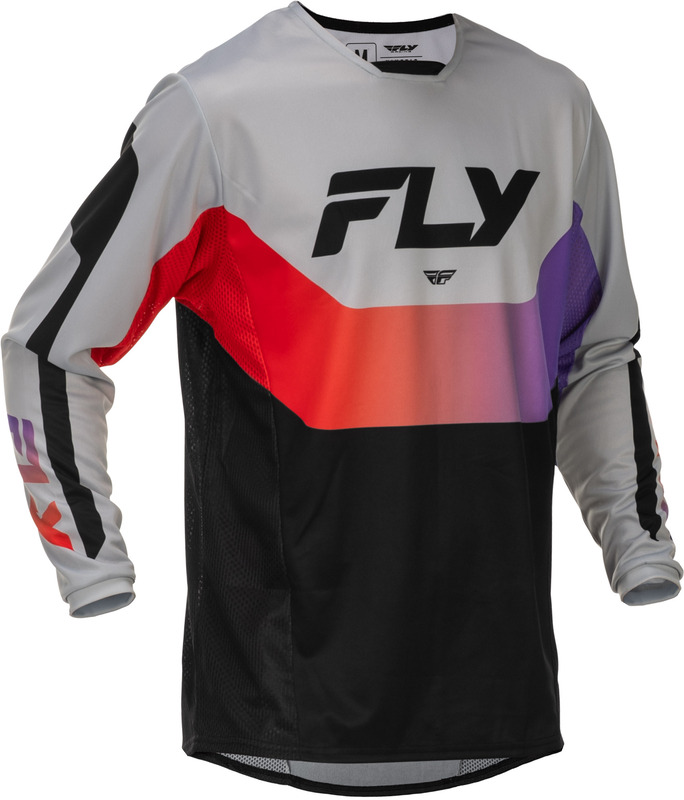 Maillot FLY RACING Kinetic - gris/rouge/violet/noir 