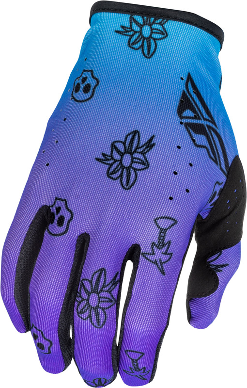 FLY RACING Lite Outline Special Edition Gloves - Purple/Blue/Black