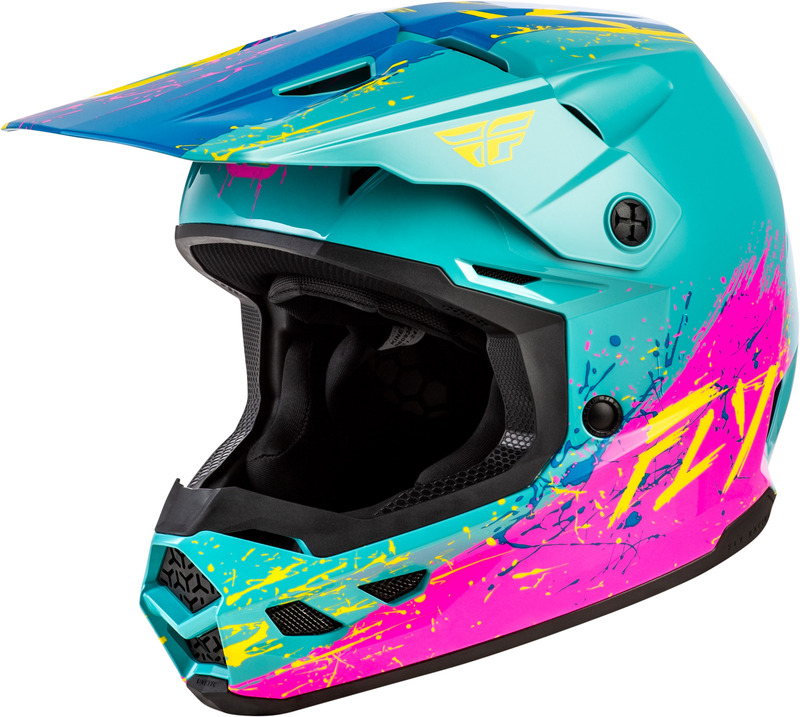 Casque enfant FLY RACING Kinetic Drip - rouge/blanc/bleu 
