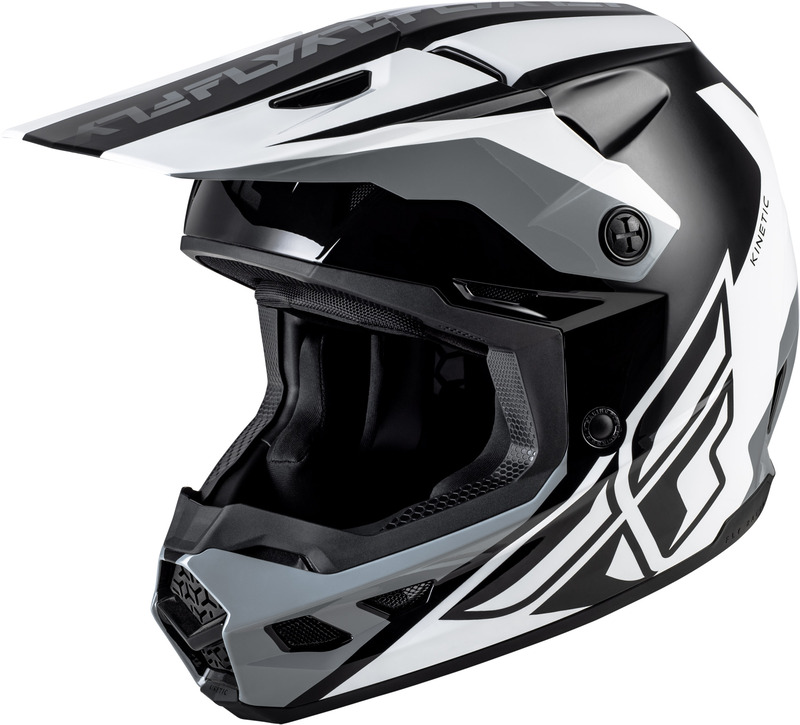 Casque FLY RACING Kinetic Crest - noir/blanc/gris 