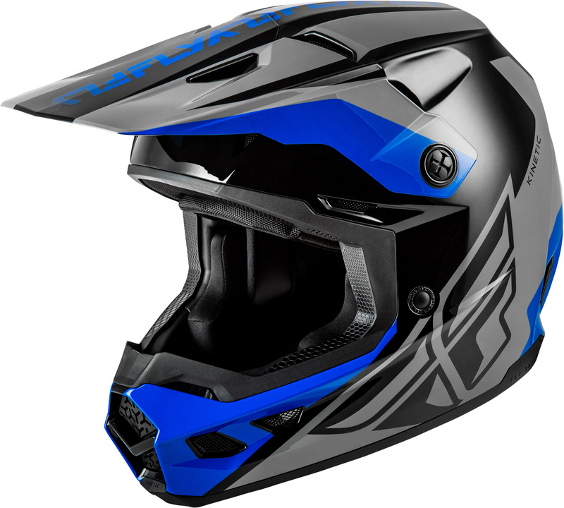 Casque FLY RACING Kinetic Crest - gris/noir/bleu 