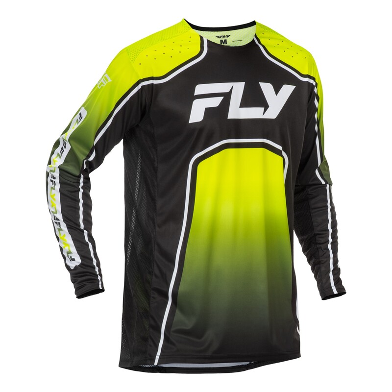 Maillot vélo enfant FLY RACING Rayce - Lime/noir/blanc 