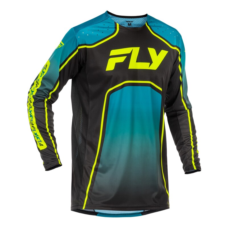 Maillot vélo enfant FLY RACING Rayce - Teal/noir/Lime 