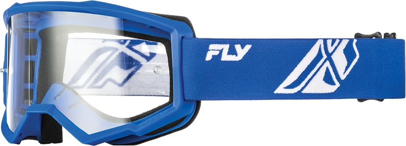 Masque FLY RACING Focus bleu/blanc- écran clair 