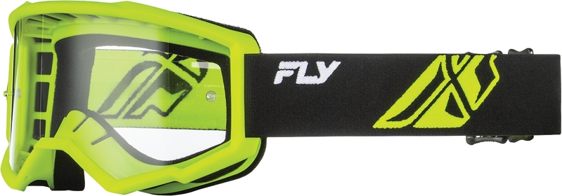 Masque FLY RACING Focus noir/jaune fluo - écran clair 